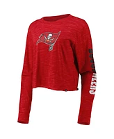 Women's New Era Red Tampa Bay Buccaneers Crop Long Sleeve T-shirt