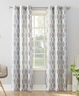 Mikko Leaf Print Semi-Sheer Grommet Curtain Panel