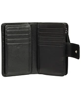 Mancini Women's Basket Weave Collection Rfid Secure Mini Clutch Wallet
