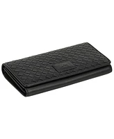 Mancini Women's Basket Weave Collection Rfid Secure Trifold Wallet