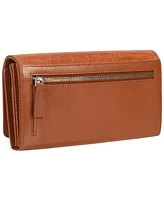 Mancini Women's Croco Collection Rfid Secure Clutch Wallet