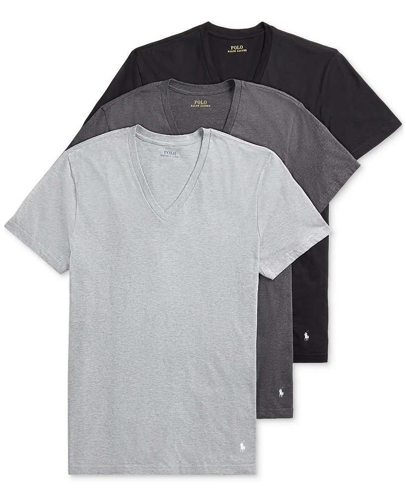 Polo Ralph Lauren Men's 3-Pack Slim-Fit Stretch V-Neck Undershirts