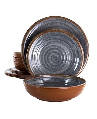 Elama Ariadna Melamine 12 Pc. Dinnerware Set, Service for 4