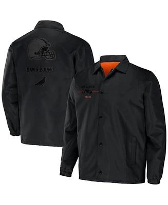 Men's Nfl X Staple Black Cleveland Browns Embroidered Nylon Jacket