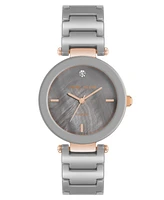 Anne Klein Women's Three-Hand Quartz Taupe Ceramic Link Bracelet Watch, 33mm