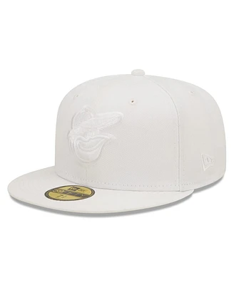 Men's New Era Baltimore Orioles White on White 59FIFTY Fitted Hat