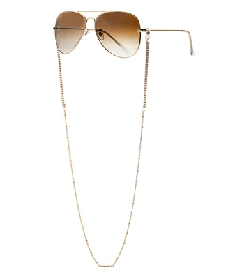 Ettika Women's 18k Gold Plated Crystal Shores Glasses Chain