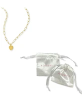 Adornia Paperclip Chain Necklace with Heart