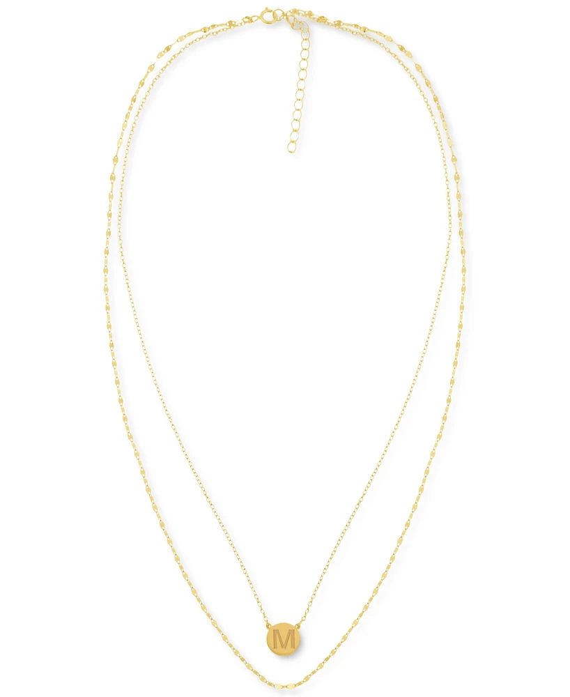 Initial Disc Layered Pendant Necklace in 18k Gold-Plated Sterling Silver, Created for Macy's