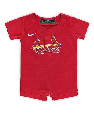 Newborn and Infant Boys and Girls Nike Red St. Louis Cardinals Official Jersey Romper