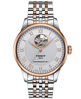 Tissot Men's Swiss Automatic Le Locle Powermatic 80 Open Heart Two Tone Stainless Steel Bracelet Watch 39mm