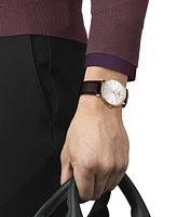 Tissot Men's Swiss Everytime Brown Leather Strap Watch 40mm