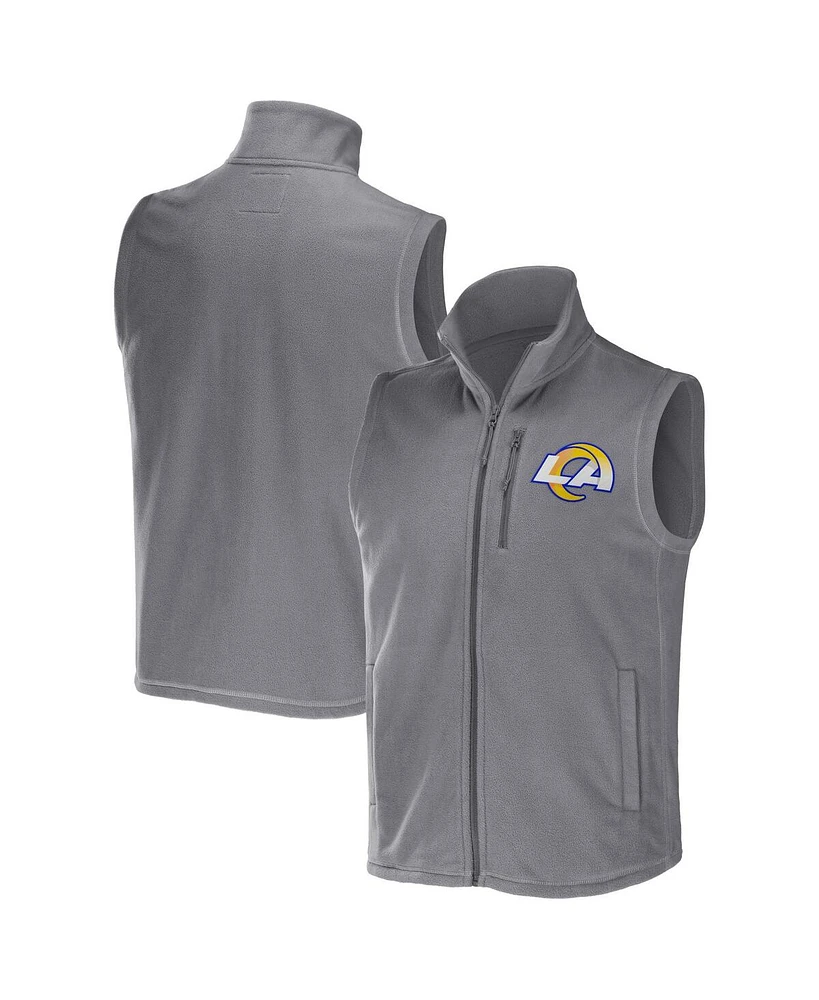Men's Nfl x Darius Rucker Collection by Fanatics Gray Los Angeles Rams Polar Fleece Full-Zip Vest
