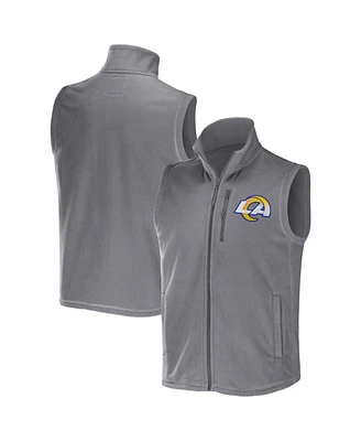 Men's Nfl x Darius Rucker Collection by Fanatics Gray Los Angeles Rams Polar Fleece Full-Zip Vest