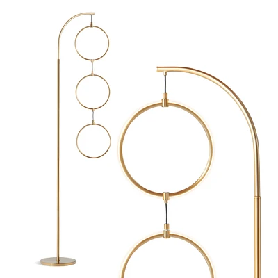 Brightech Nova 74" Dimmable Led Floor Lamp with Hanging Ring Design and Touch Control, Smart Plug Compatible