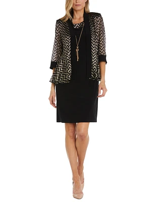 R & M Richards Women's Chevron Jacket & Sheath Dress