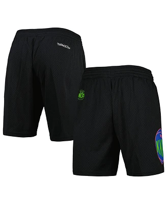 Men's Mitchell & Ness Black New York Knicks Hardwood Classics Color Bomb Energy Shorts