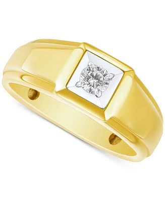 Grown With Love Men's Lab Diamond Solitaire Ring (1/4 ct. t.w.) 10k Gold & White
