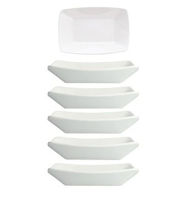 Fortessa Melamine Street Eats Boats, Set of 6