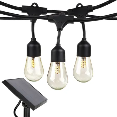 Ambience Pro 27 ft. Outdoor Solar Led 1-Watt String Lights with Warm White Hue