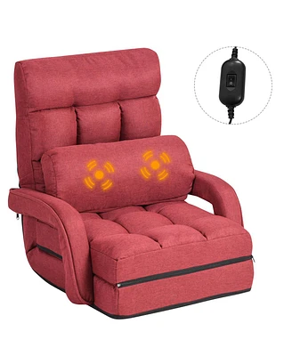 Costway Folding Floor Single Sofa Recliner Chair Lounge Couch