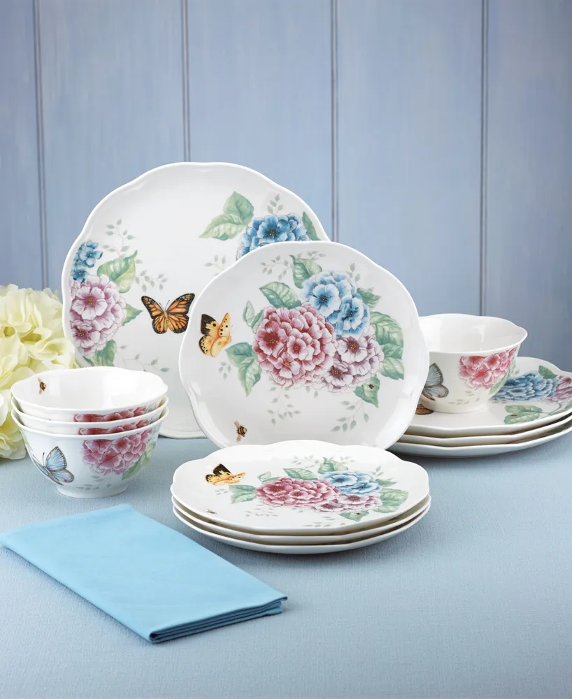 Lenox Butterfly Meadow Hydrangea 12 Pc. Dinnerware Set, Service for 4