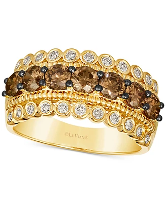 Le Vian Chocolate Diamond (1-1/4 ct. t.w.) & Nude (1/3 Multirow Ring 14k Gold (Also Available Rose or White Gold)