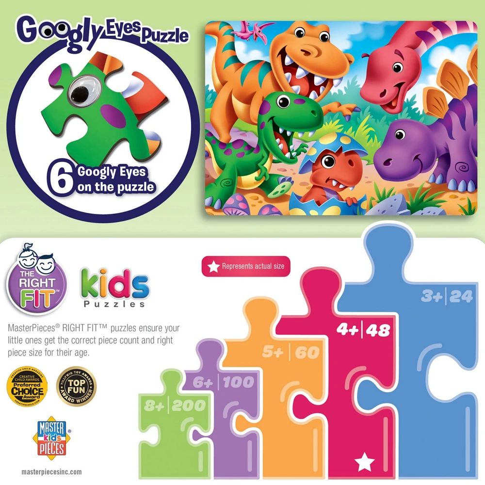 Masterpieces Googly Eyes - Dinosaurs 48 Piece Jigsaw Puzzle for kids