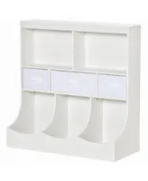 Homcom Toy Chest Kids Cabinet Freesding Storage Organizer w/ Drawer, Shelves