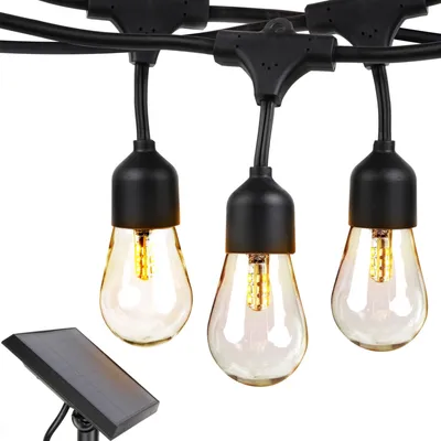 Ambience Pro 27 ft. Outdoor Solar Led 2-Watt String Lights with Warm White Hue