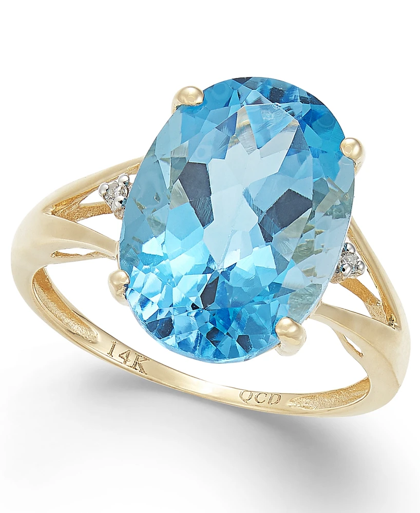 Amethyst (5 ct. t.w.) and Diamond Accent Oval Ring 14k Gold (Also Available Mystic Topaz, Blue & Prasolite)