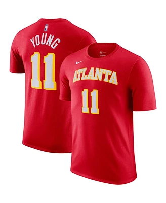 Men's Nike Trae Young Red Atlanta Hawks Icon 2022/23 Name and Number T-shirt
