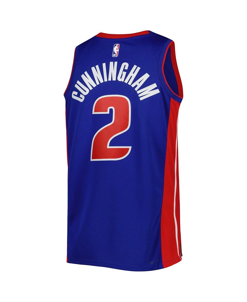 Men's and Women's Nike Cade Cunningham Blue Detroit Pistons Swingman Jersey - Icon Edition