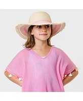 Snapper Rock Girls Toddler|Child Peachy Striped Sunhat