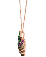 Le Vian Godiva x Le Vian Chocolate Covered Strawberry Pendant Necklace featuring Multi-Gemstone (5/8 ct. t.w.) & Chocolate Diamond (3/8 ct. t.w.) in 1