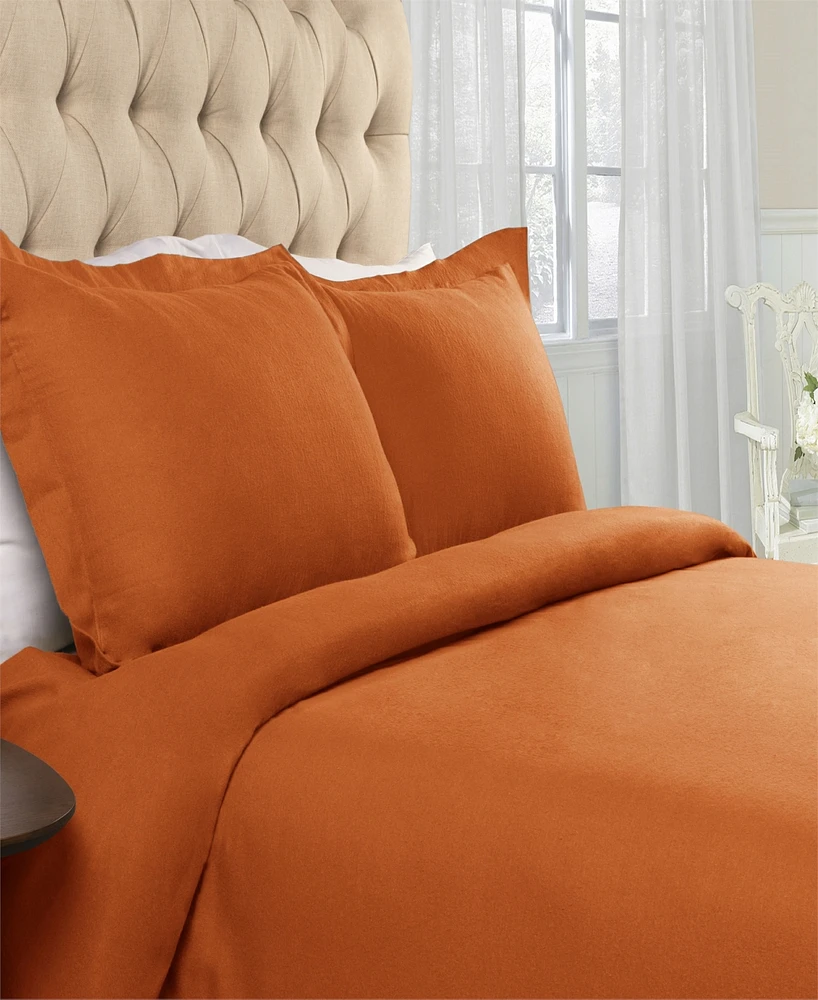 Superior Solid 3-Piece Duvet Cover Set, Full/Queen