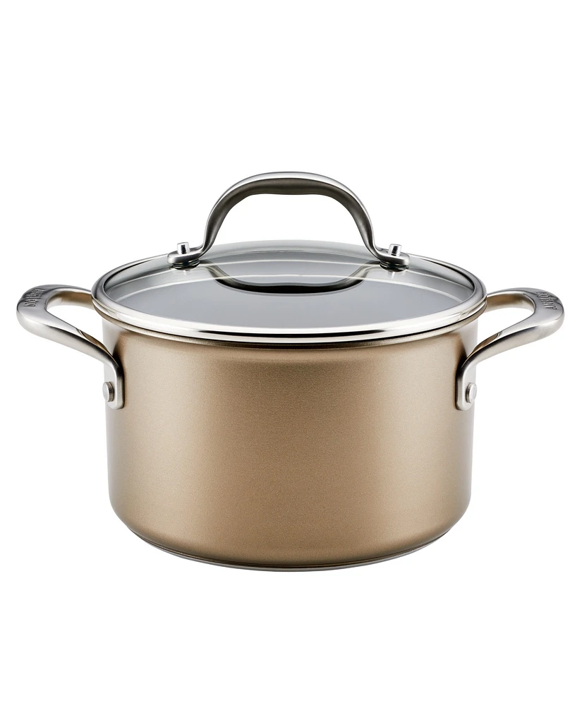 Anolon Ascend Hard Anodized Aluminum Non-Stick 4-Quart Saucepot with Lid