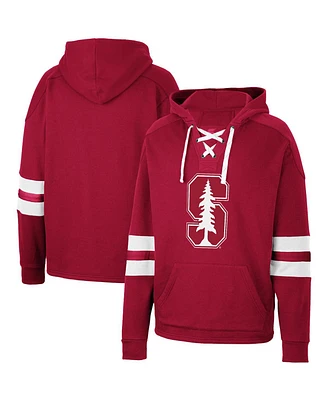 Men's Colosseum Cardinal Stanford Cardinal Lace-Up 4.0 Pullover Hoodie