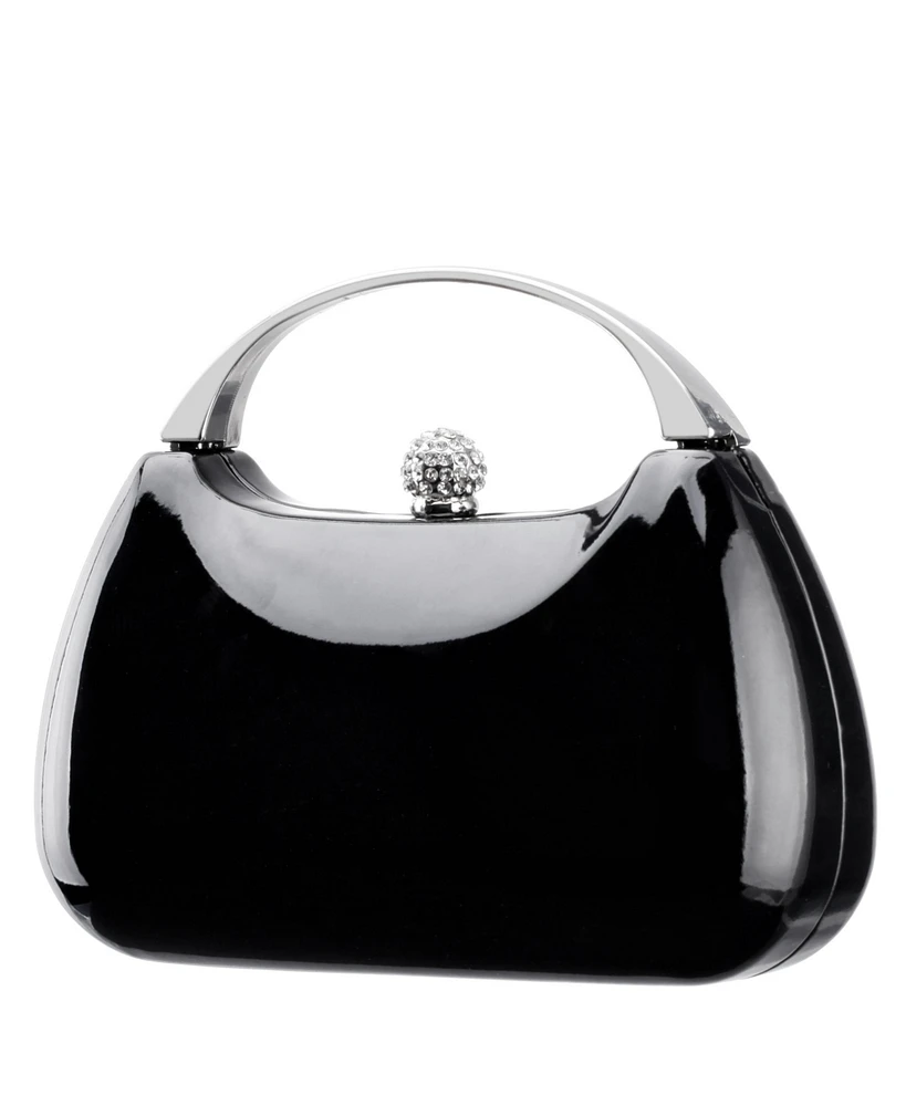 Nina Women's Metallic Minaudiere bag with Metal Handle