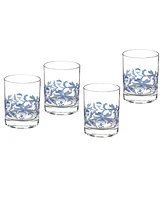 Spode Blue Italian Double Old Fashioned Glasses, Set of 4