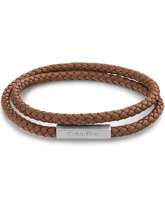 Calvin Klein Men's Double Wrapped Leather Bracelet