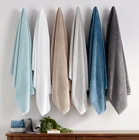 Aston and Arden Luxury Turkish Bath Towels, 2-Pack, 600 Gsm, Extra Soft Plush, 30x60, Solid Color Options with Dobby Border