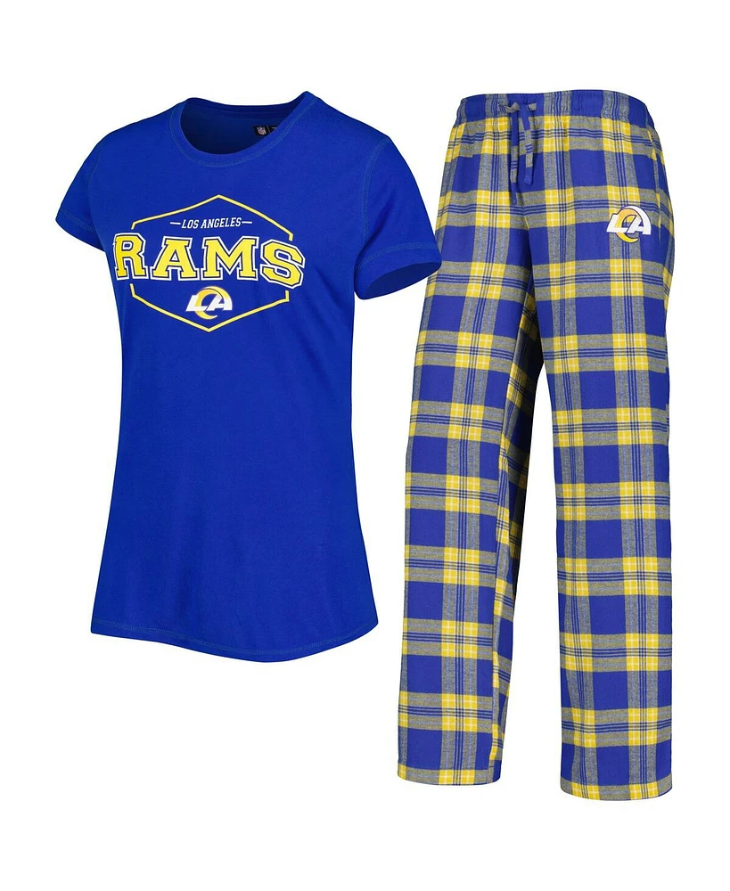 Women's Concepts Sport Navy, Gold Los Angeles Rams Badge T-shirt and Pants Sleep Set