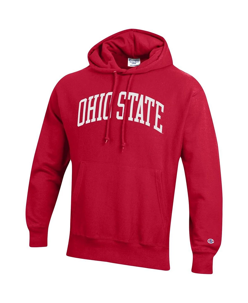 Men's Champion Scarlet Ohio State Buckeyes Big and Tall Reverse Weave Fleece Pullover Hoodie Sweatshirt