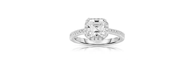 Sterling Silver Asscher-cut Cubic Zirconia Ring