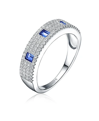 Sterling Silver Rhodium Plated Cubic Zirconia Band Ring