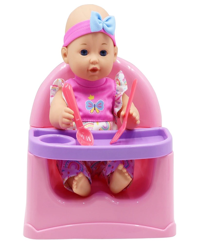 Dream Collection Feeding Fun Baby Doll Gi-Go Dolls, Kids 7 Piece Playset