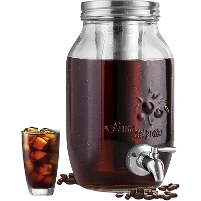 1.5 Liter Cold Brew Coffee Maker with Extra Thick Glass Carafe & Stainless Steel Mesh Filter