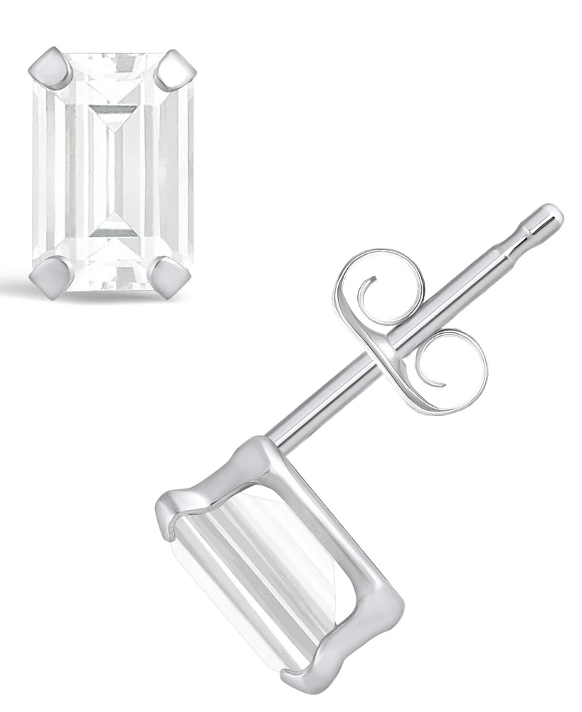Macy's Gemstone Stud Earrings 10k White Gold