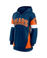 Women's Fanatics Navy, Orange Chicago Bears Lock It Down Pullover Hoodie